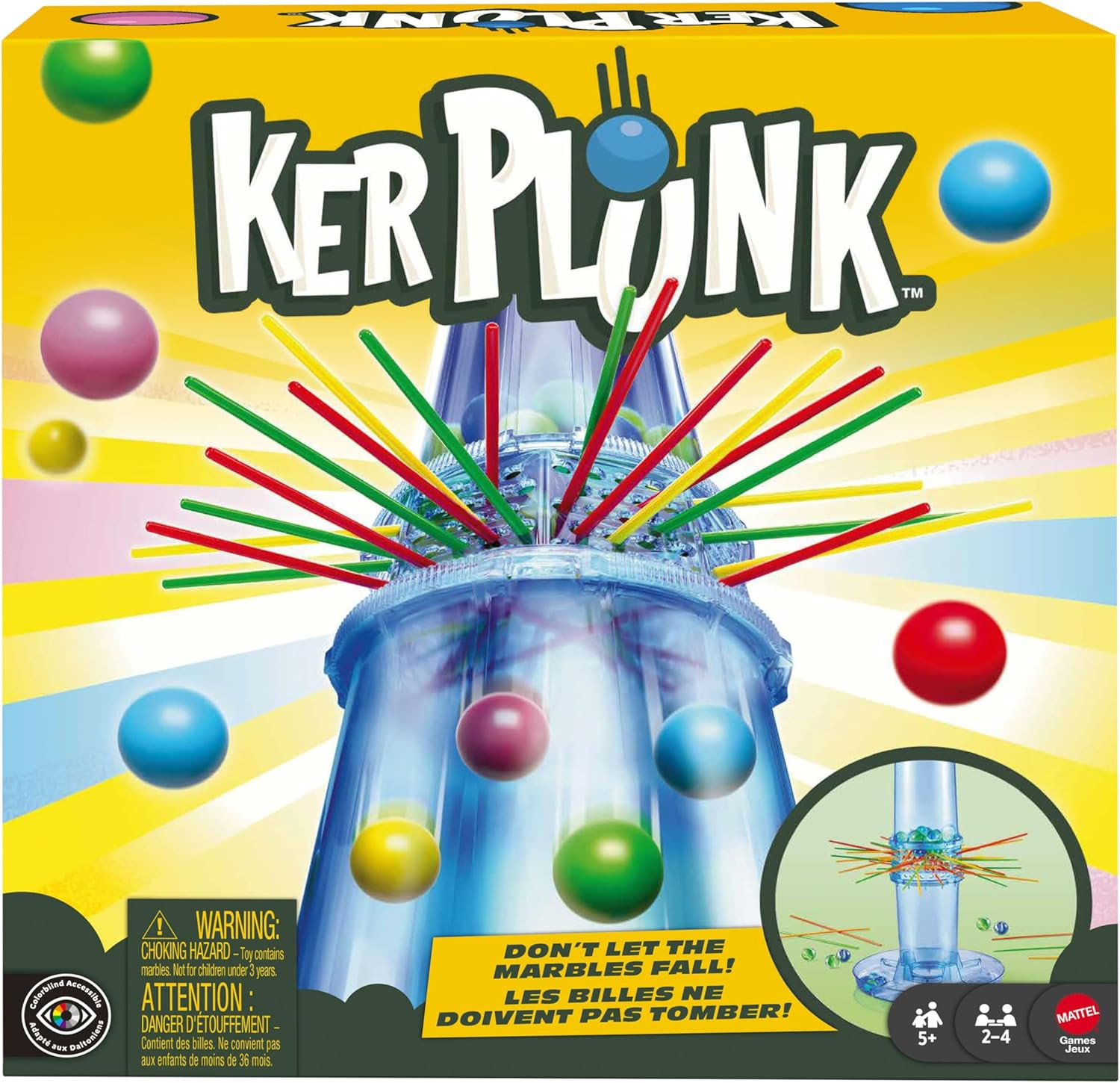 Mattel KerPlunk Kids Game, Easy-to-Learn Family Game for 2 to 4 Players, Don’t L