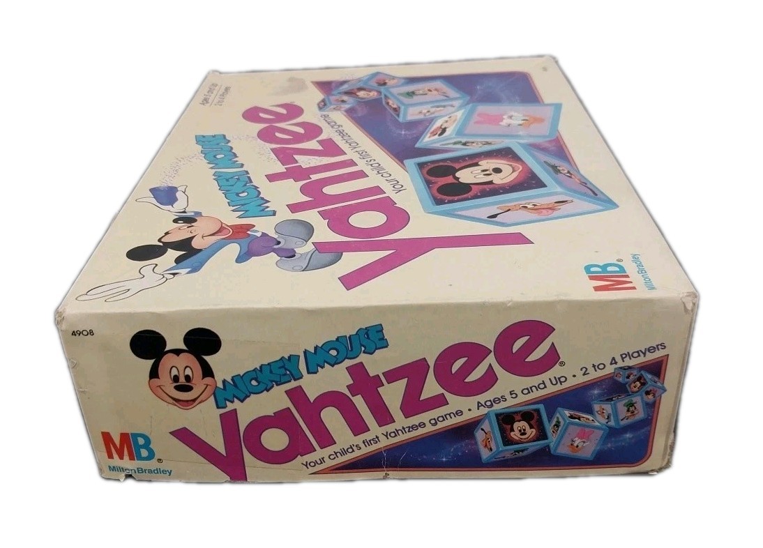Vintage Mickey Mouse Yahtzee Game 1988 Milton Bradley Disney 4908 COMPLETE