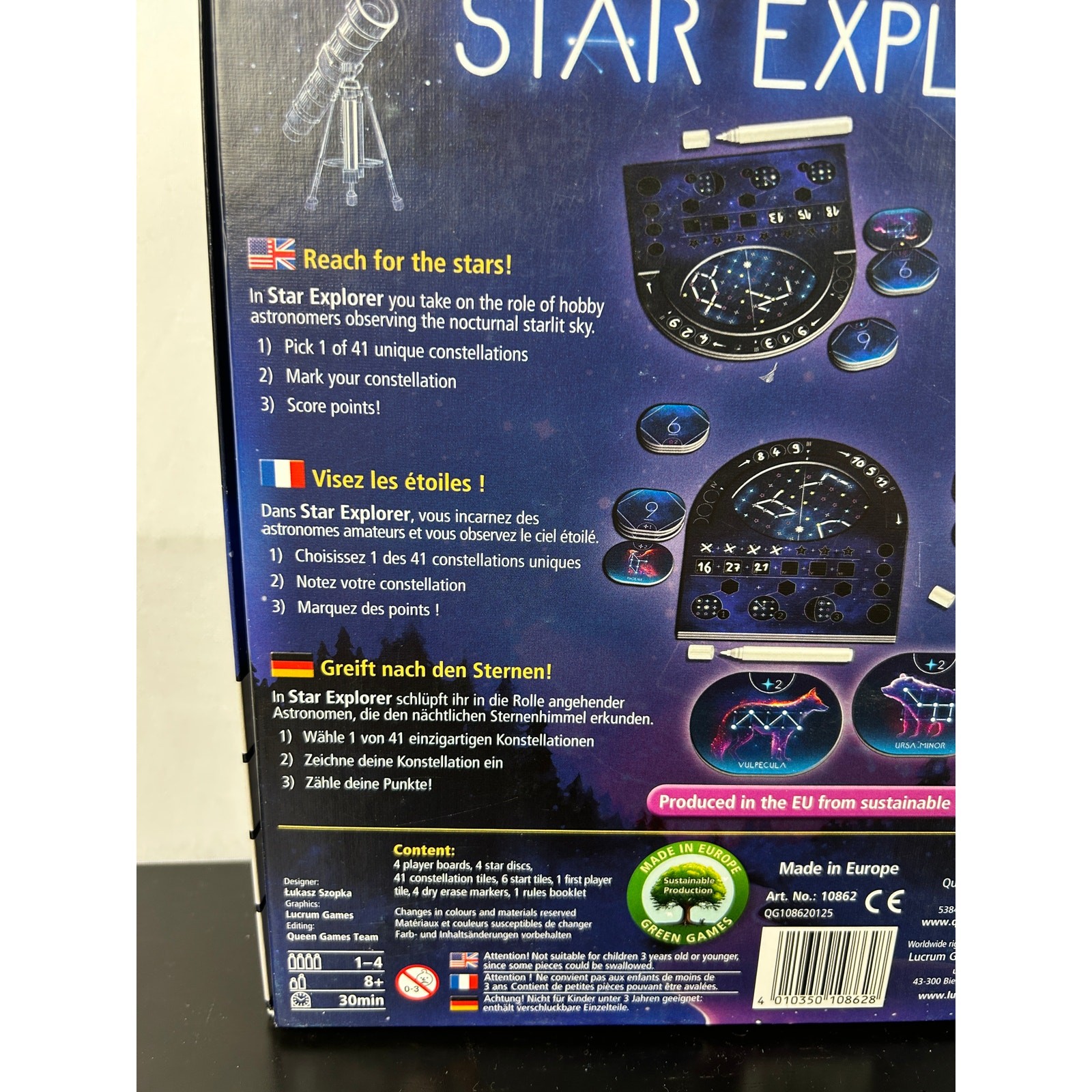 Star Explorer Queen Games Constellation Drawing Game 4010350108628