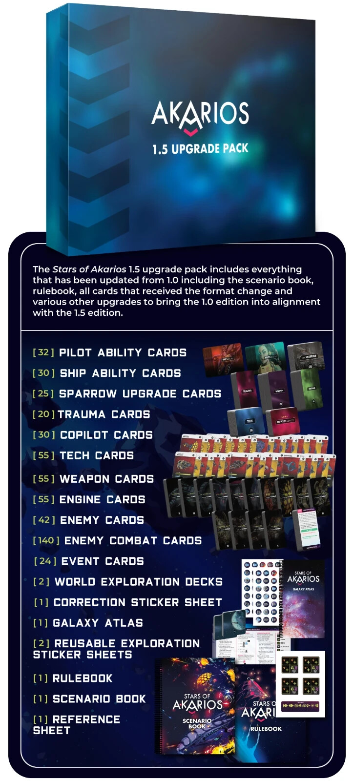 Stars of Akarios 1.0 Core Board Game & 1.5 Upgrade Pack | New, Sealed