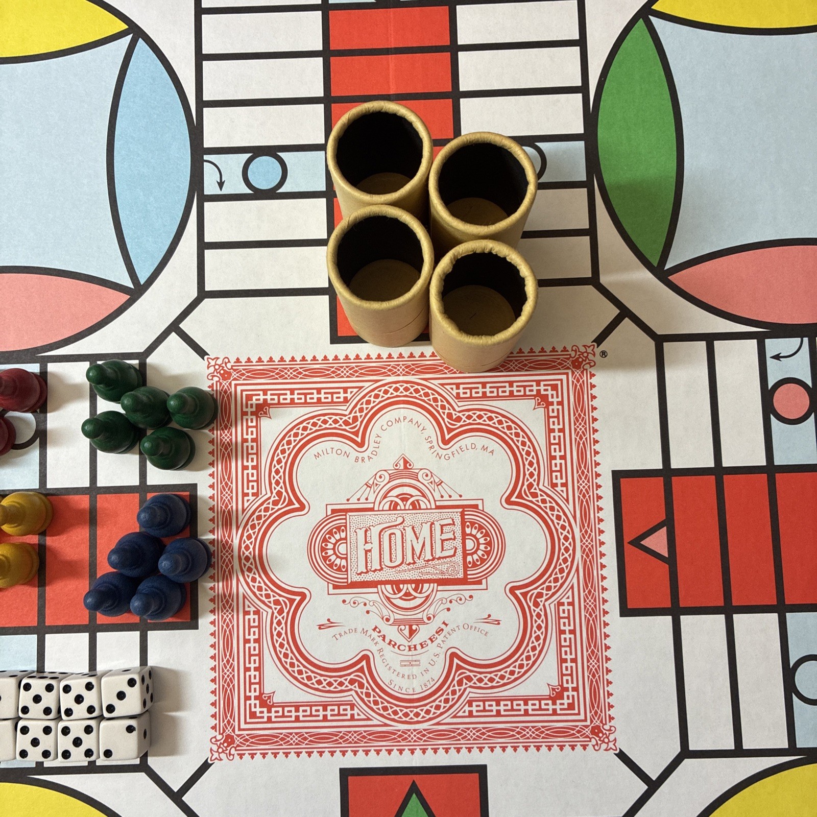 Parcheesi Deluxe Board Game 1989 VINTAGE Milton Bradley Classic COMPLETE Set