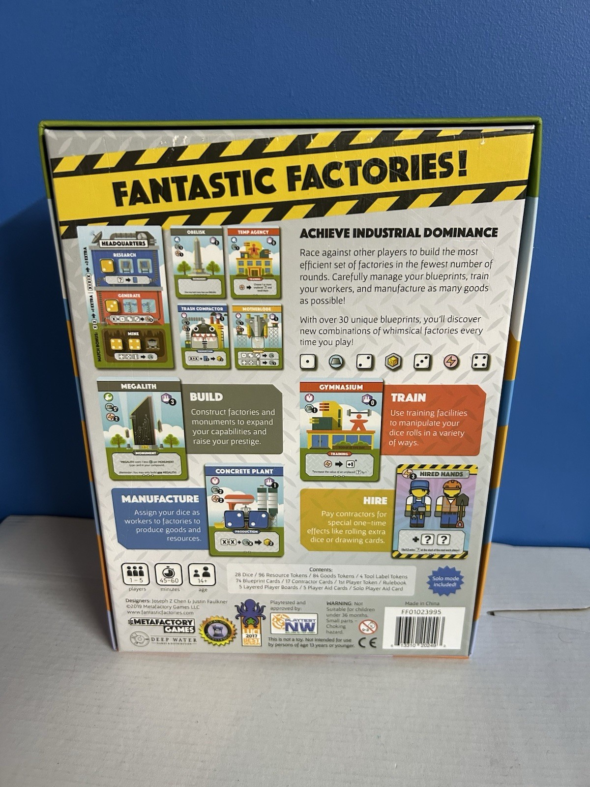 Fantastic Factories Build Train Manufacture Board Game Deep Water Games COMPLETE
