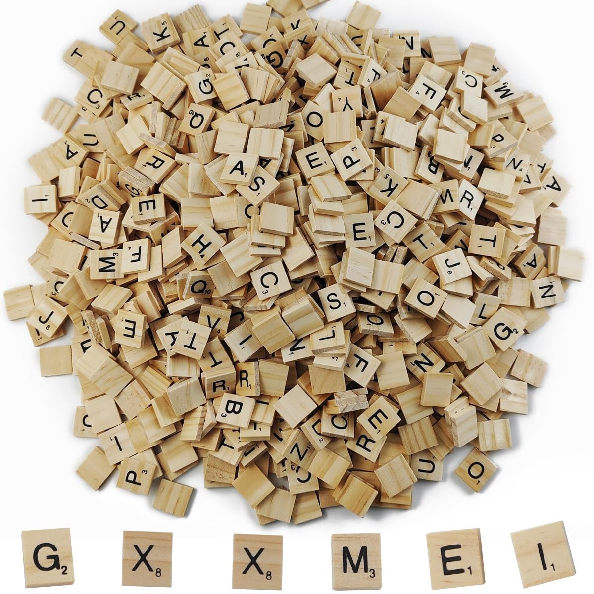 1000PCS Wooden Letter Tiles, A-Z Capital Letters for Crafts, Spelling, Tiles …
