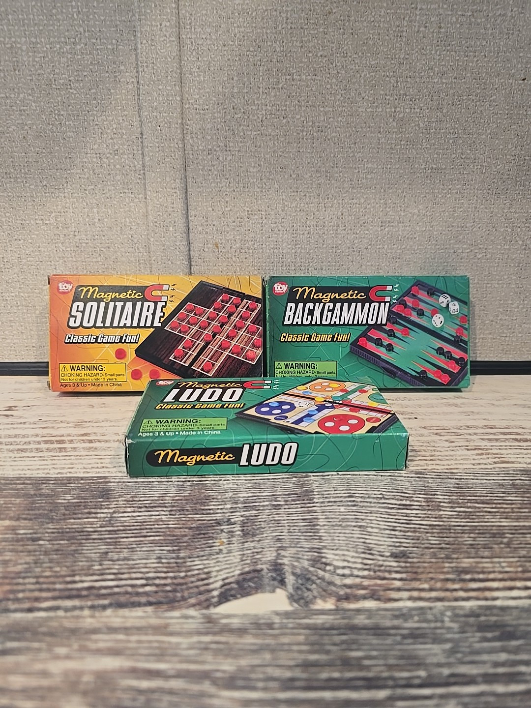 The Toy Network Magnetic Mini Games Travel Games Ludo, Solitaire, Backgammon