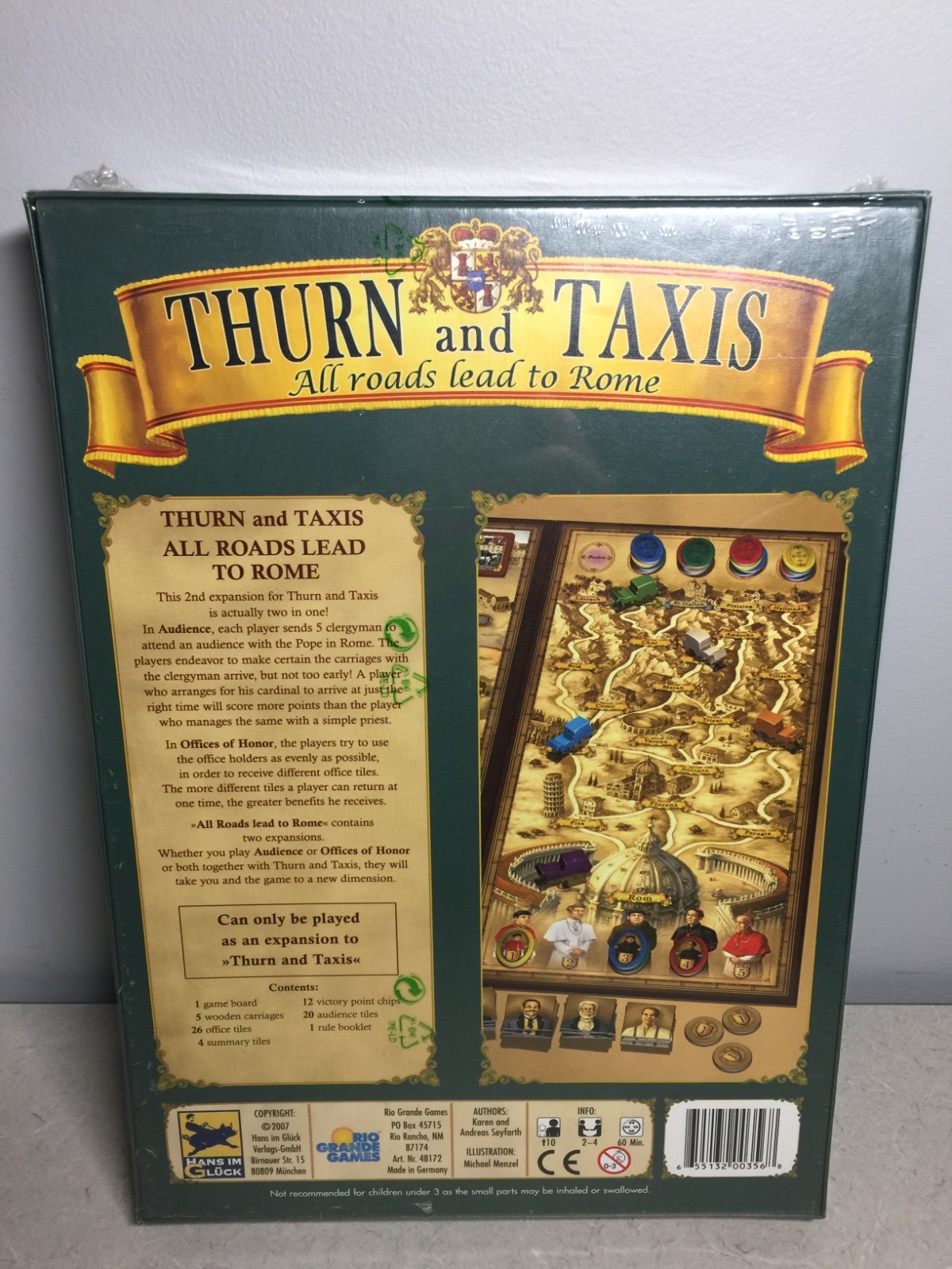 NEW Thurn AND Taxis ALL ROADS LEAD TO ROME BOARD GAME EXPANSION RIO GRANDE GAMES