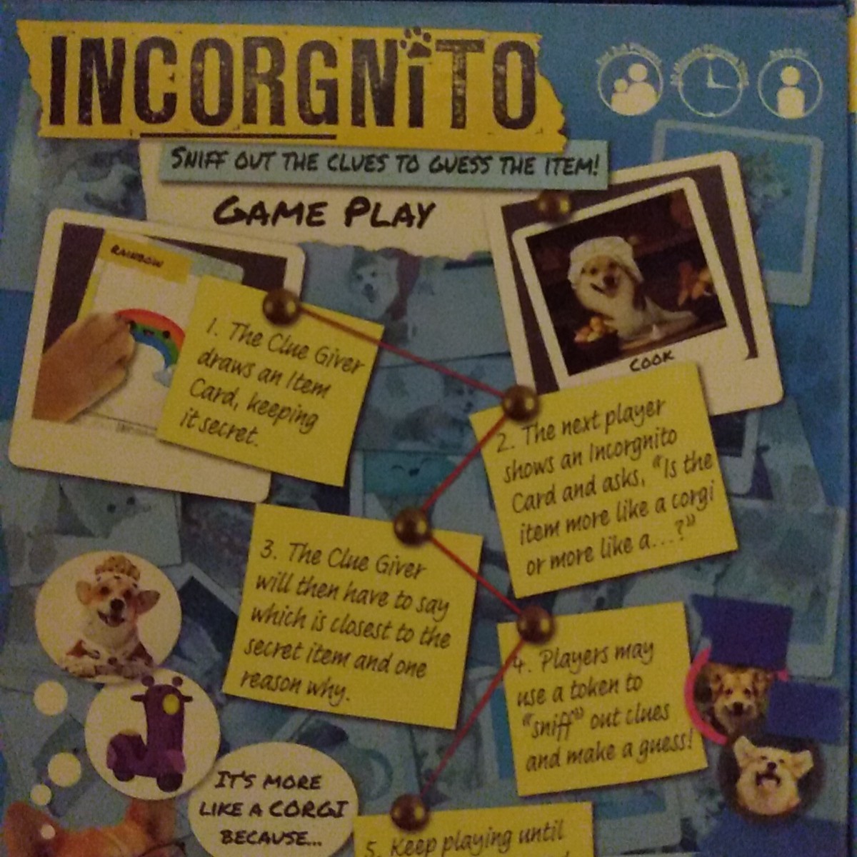 Game Incorgnito Corgi Dog Guess Based on Clues Ages 8 Up Preowned Complete 2022