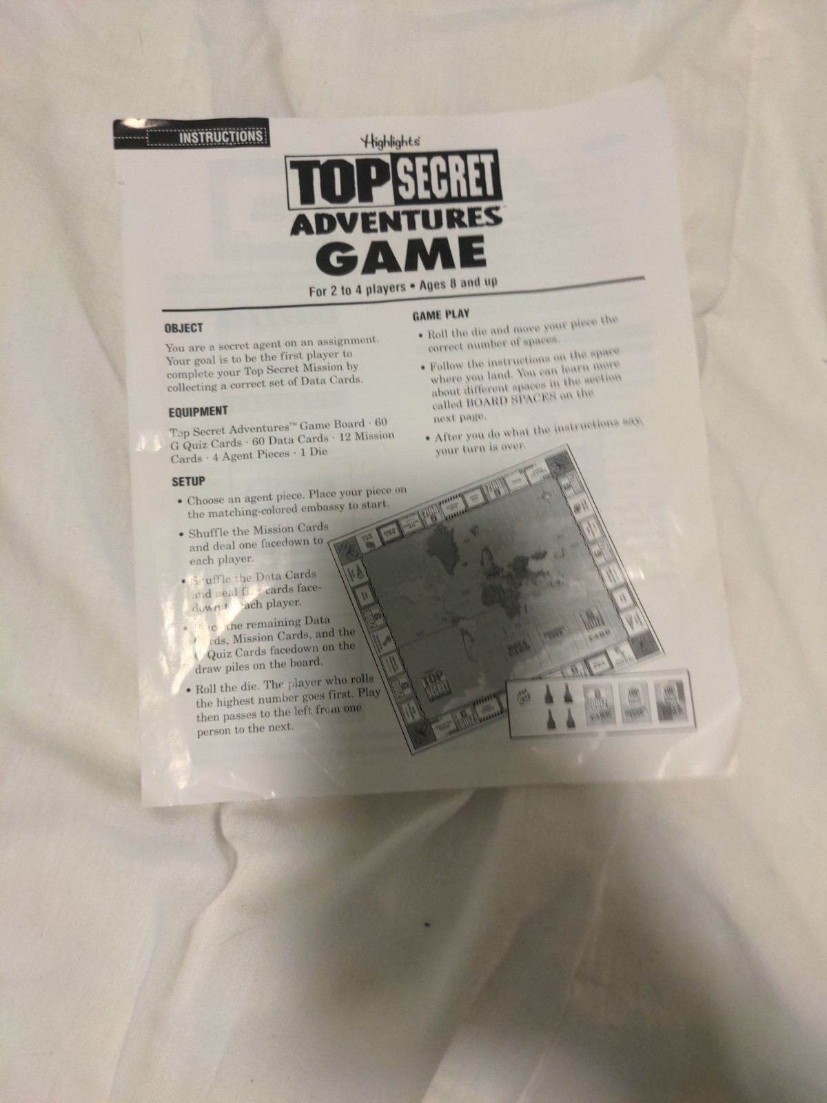 Highlights Top Secret Adventures Game Board Game 100% COMPLETE