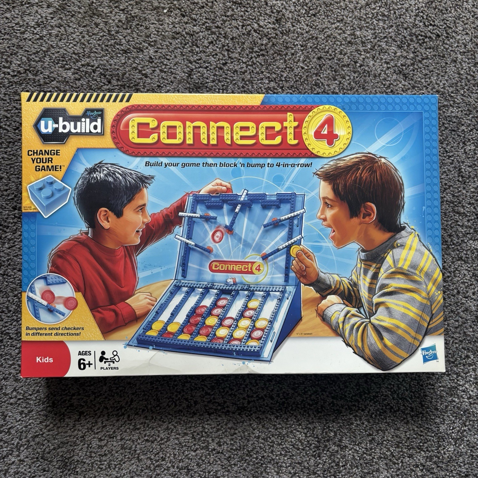 CONNECT 4 U-Build Lego System Board Game by Hasbro New Kids/Family Strategy Fun