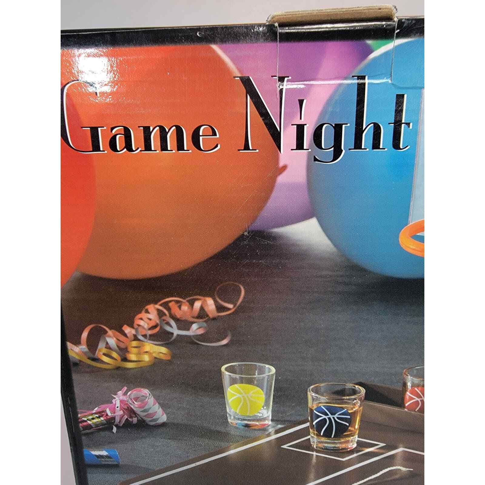 GAME NIGHT, B-BALL SHOTS, ADULT BASKETBALL SHOT DRINKING GAME, W/ 6 GLASSES, NEW