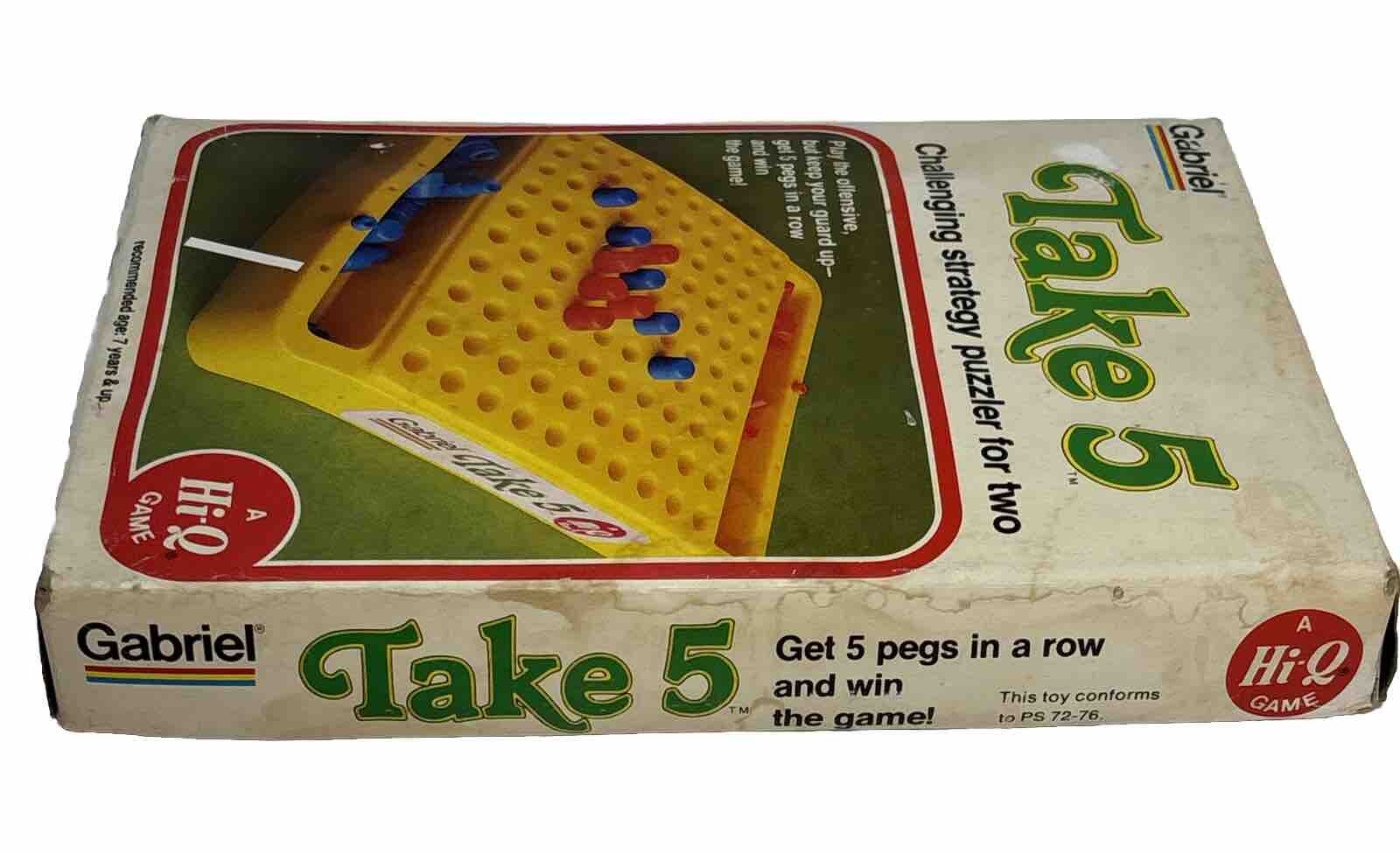 Gabriel Hi-Q Solitaire Game And Take 5 Game Travel Strategy Puzzle Vintage
