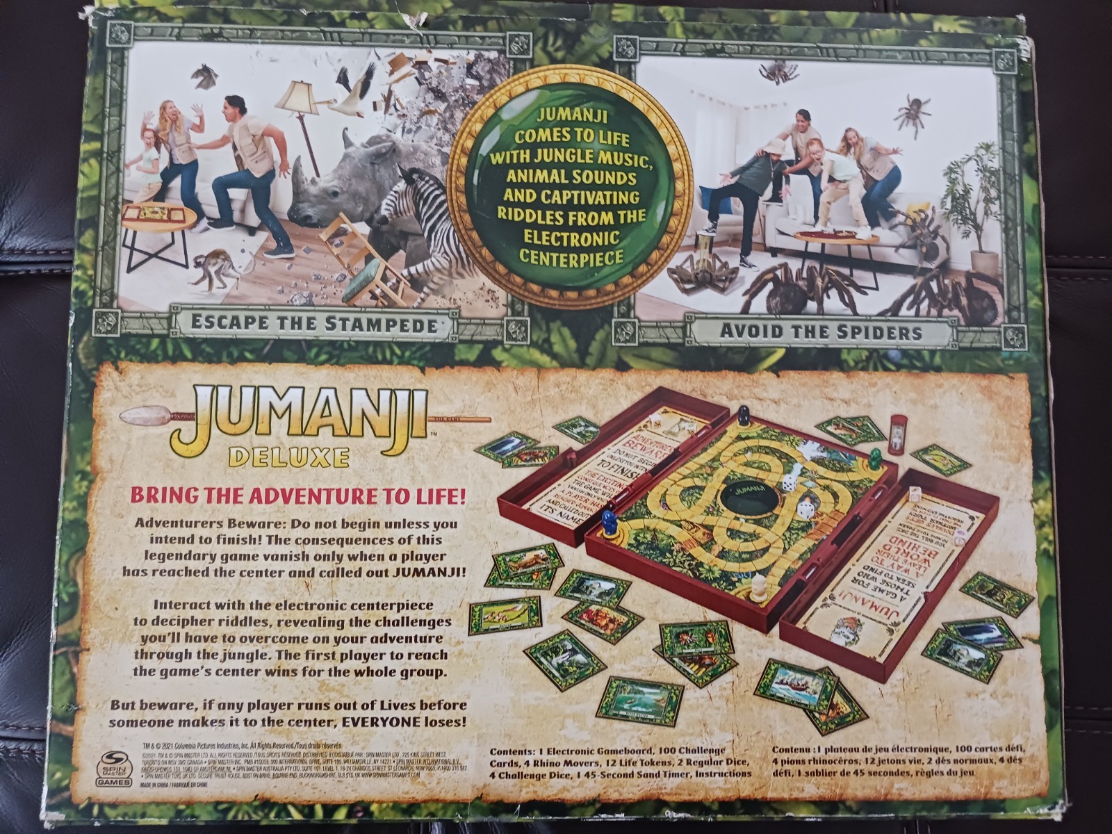 JUMANJI DELUXE ELECTRONIC BOARD GAME IN ORIGINAL BOX COMPLETE TESTED WORKS WELL!