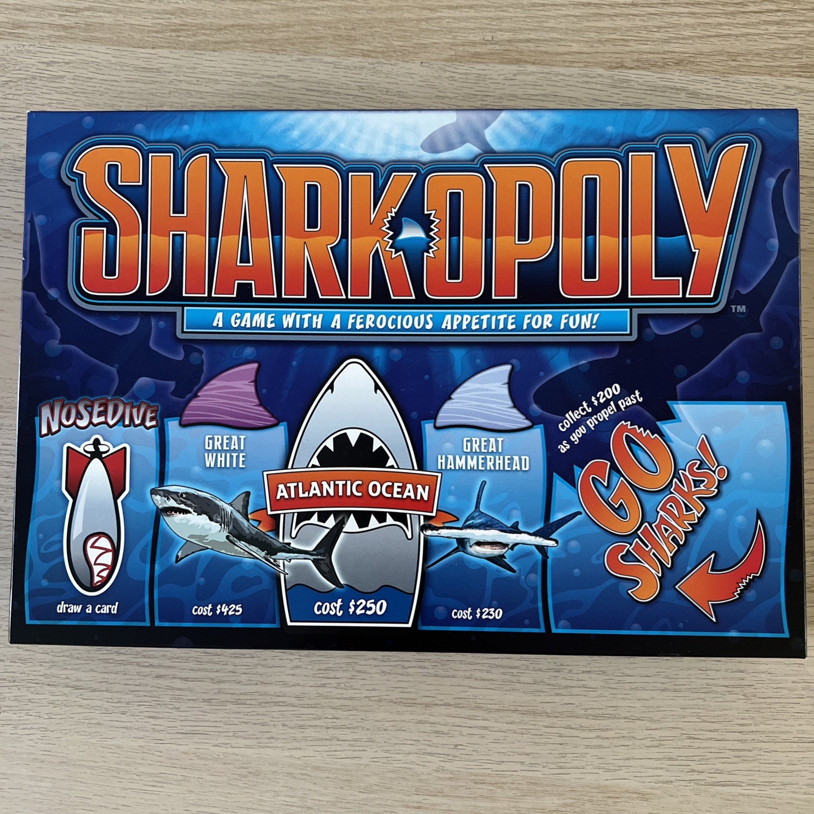 Sharkopoly Board Game Complete Shark Themed Monopoly Style Family Game