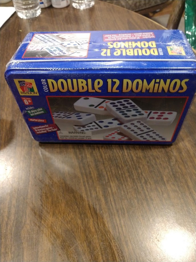 VINTAGE PAVILLION COLOR DOUBLE 12 DOMINOS GAME BRAND NEW SEALED GREAT GIFT!