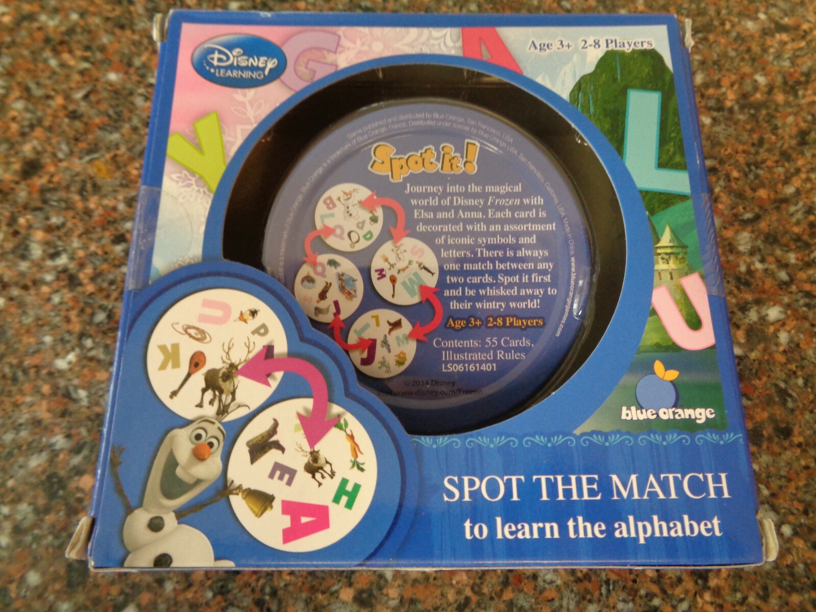 Spot It! Disney Learning Frozen Edition Olaf Anna Elsa Brand New Alphabet