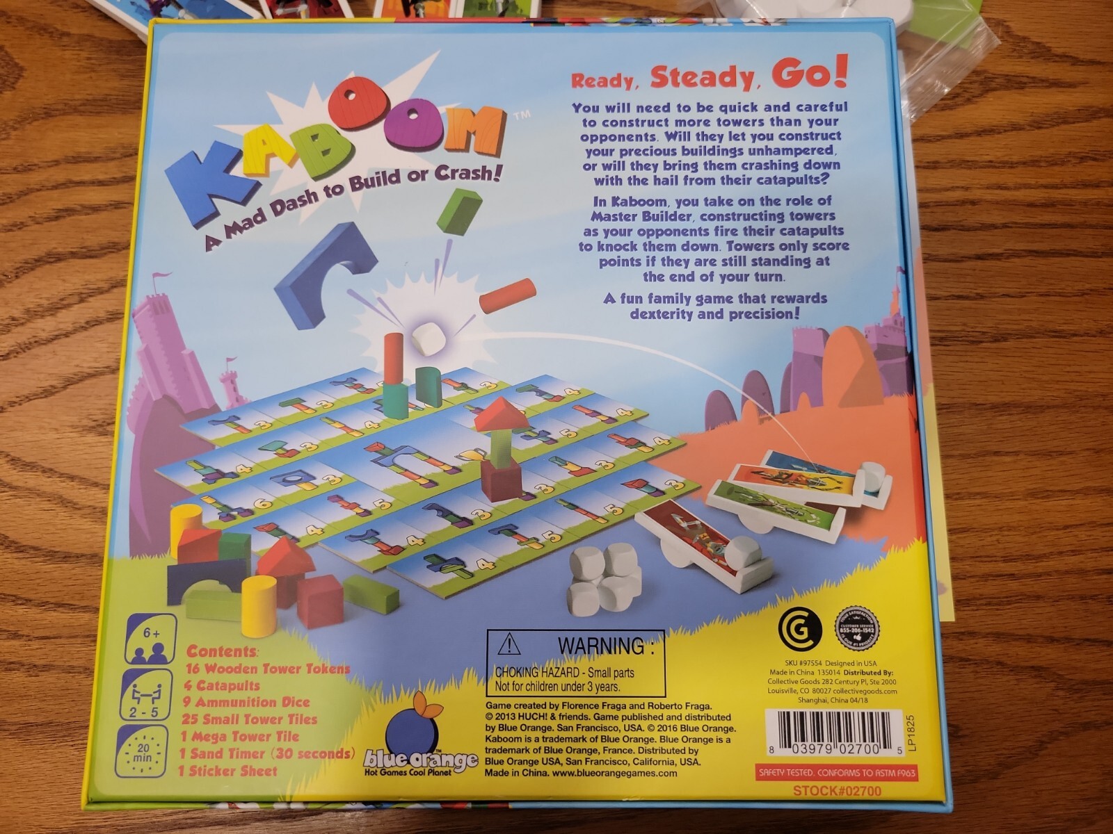 Kaboom – A Mad Dash to Build or Crash Board Game – Missing 1 Piece See Desc