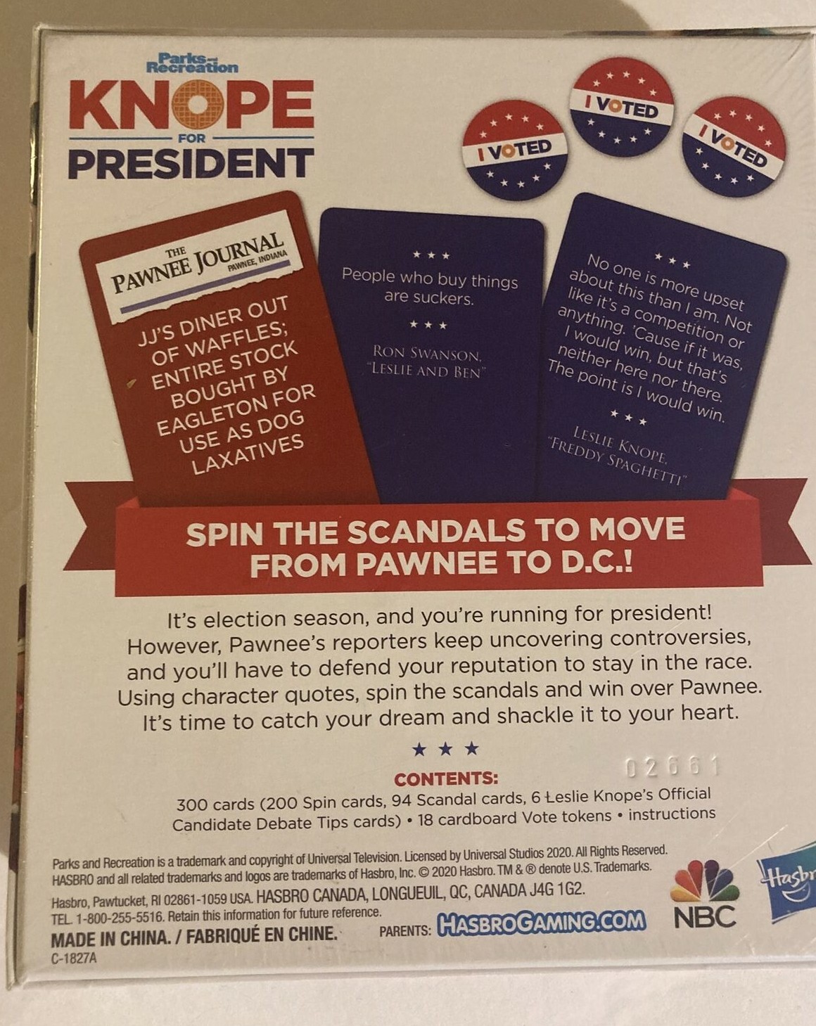 Knope For President Party Card Game NBC Parks & Recreation New Sealed