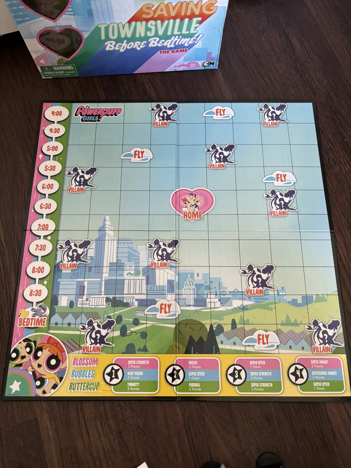 Powerpuff Girls Board Game Saving Townsville Before Bedtime Cartoon Network 2016