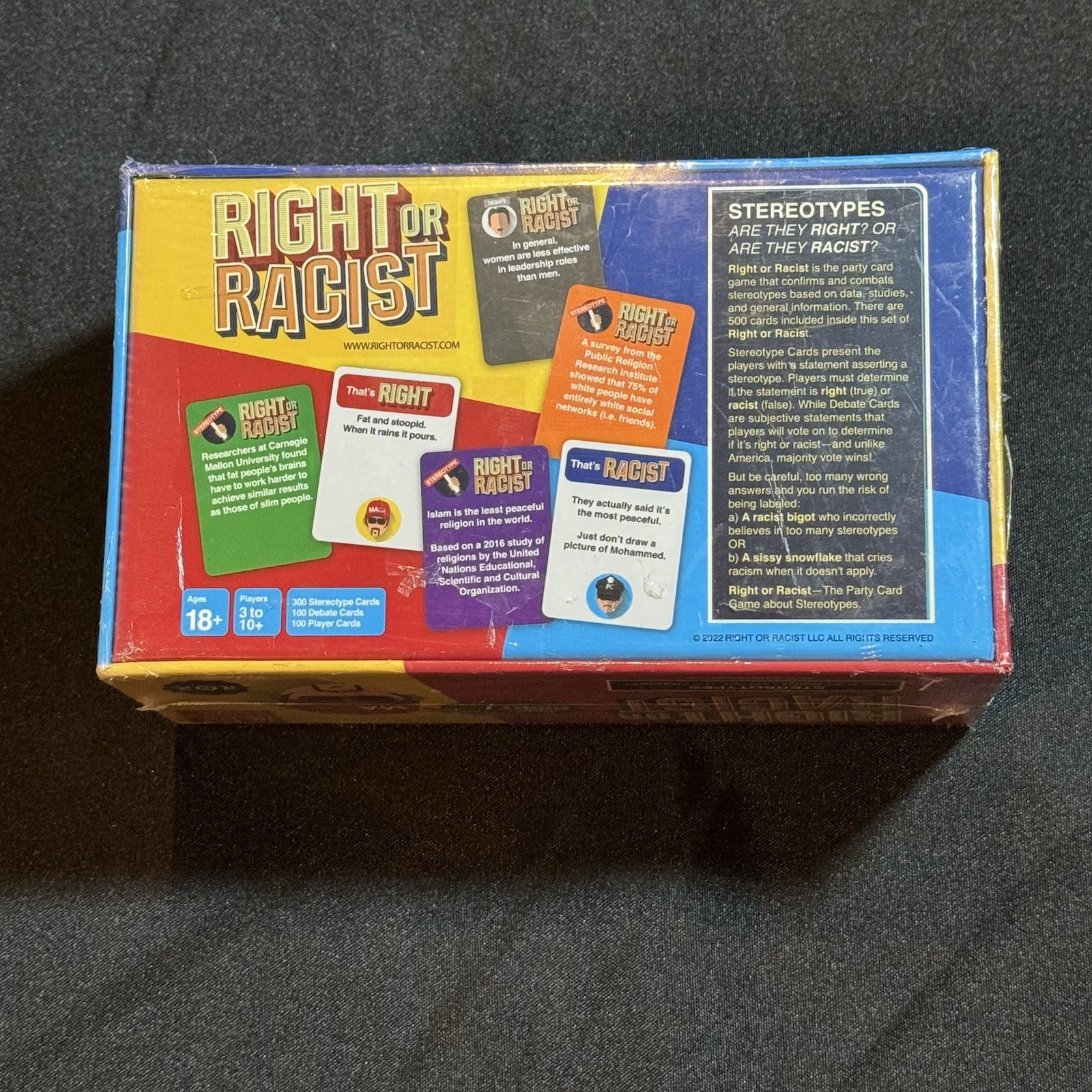 Right or Racist: Adult Party Game Unopened [SEALED] Ages 18+ / 3 to 10+ players