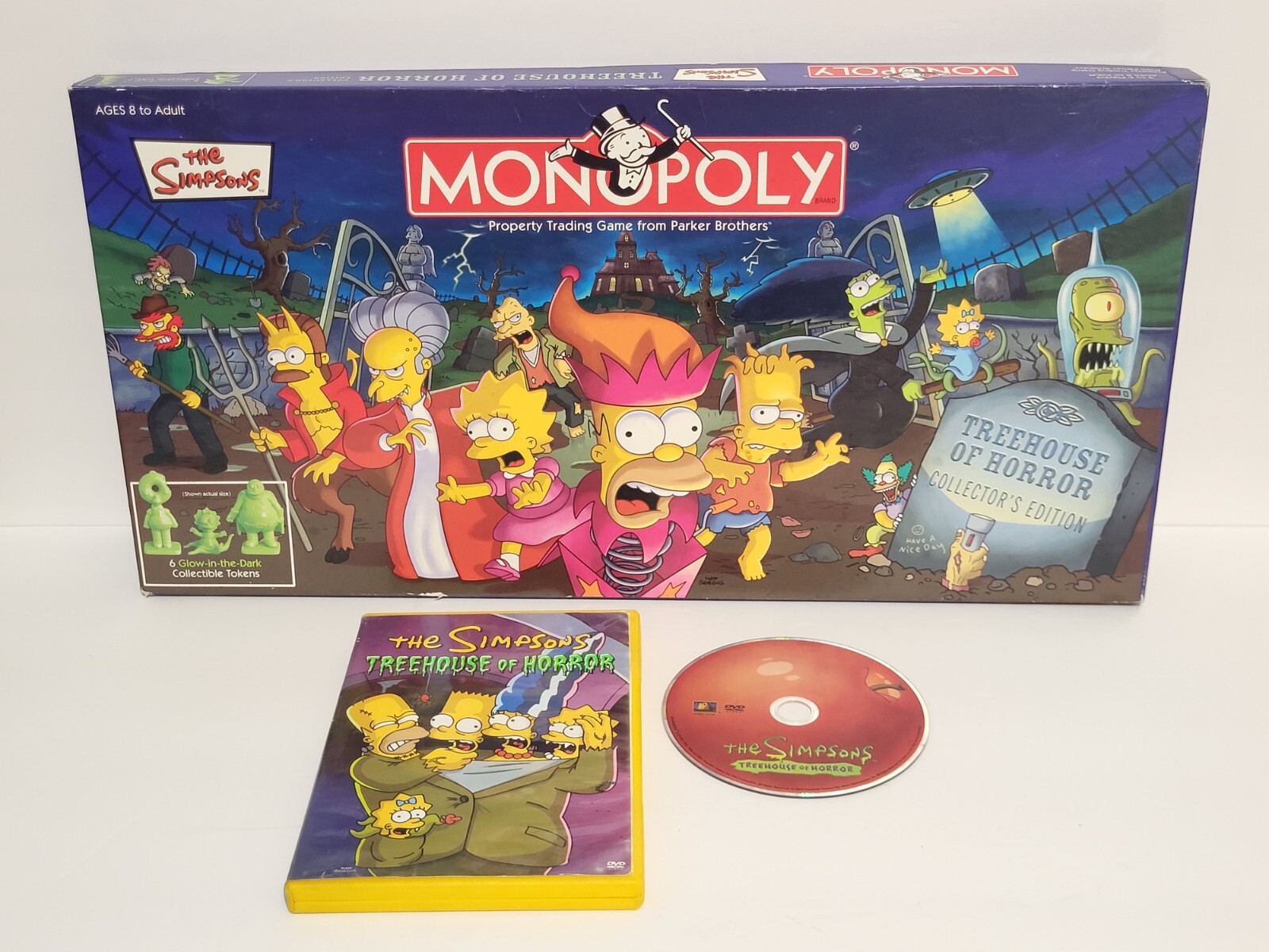 THE SIMPSONS TREE HOUSE OF HORROR Monopoly GLOW-IN-THE-DARK Board Game DVD READ
