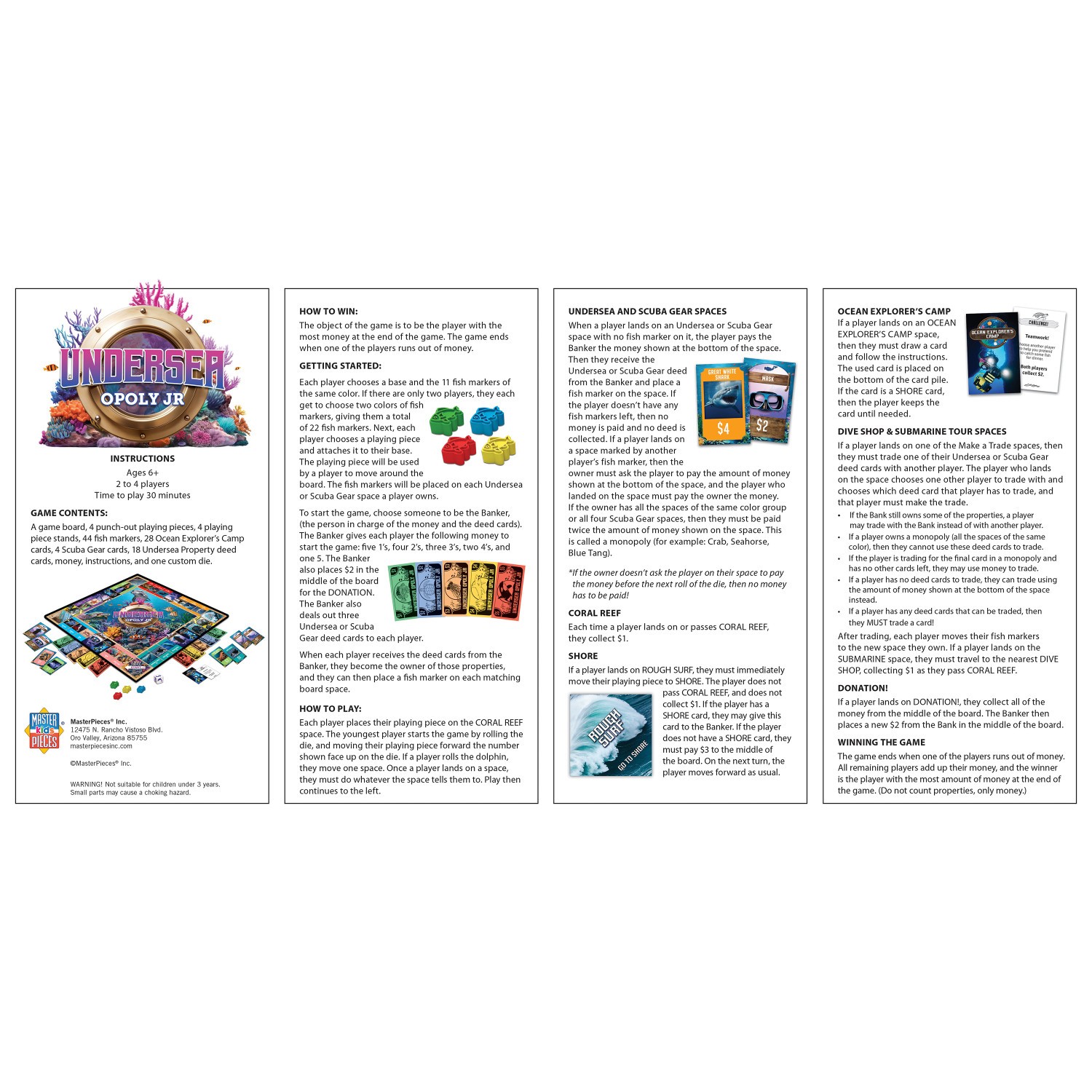 MasterPieces – Undersea Opoly Junior – Board Game for Kids