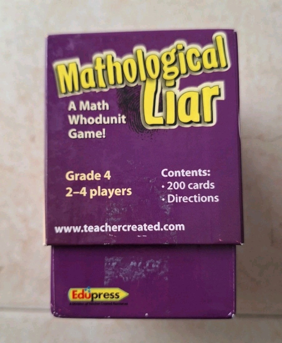 Mathological Liar A Math Whodunit Game Grade 4 Problem Solving Educational Cards