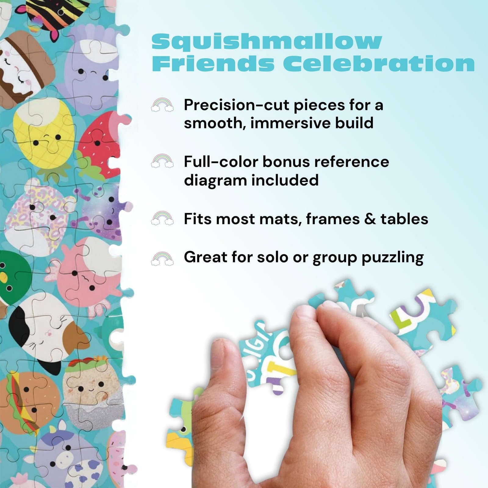 Jigsaw Puzzle 300 Piece Friends 21.25 x 15 in Large Squishmallow Buffalo Games