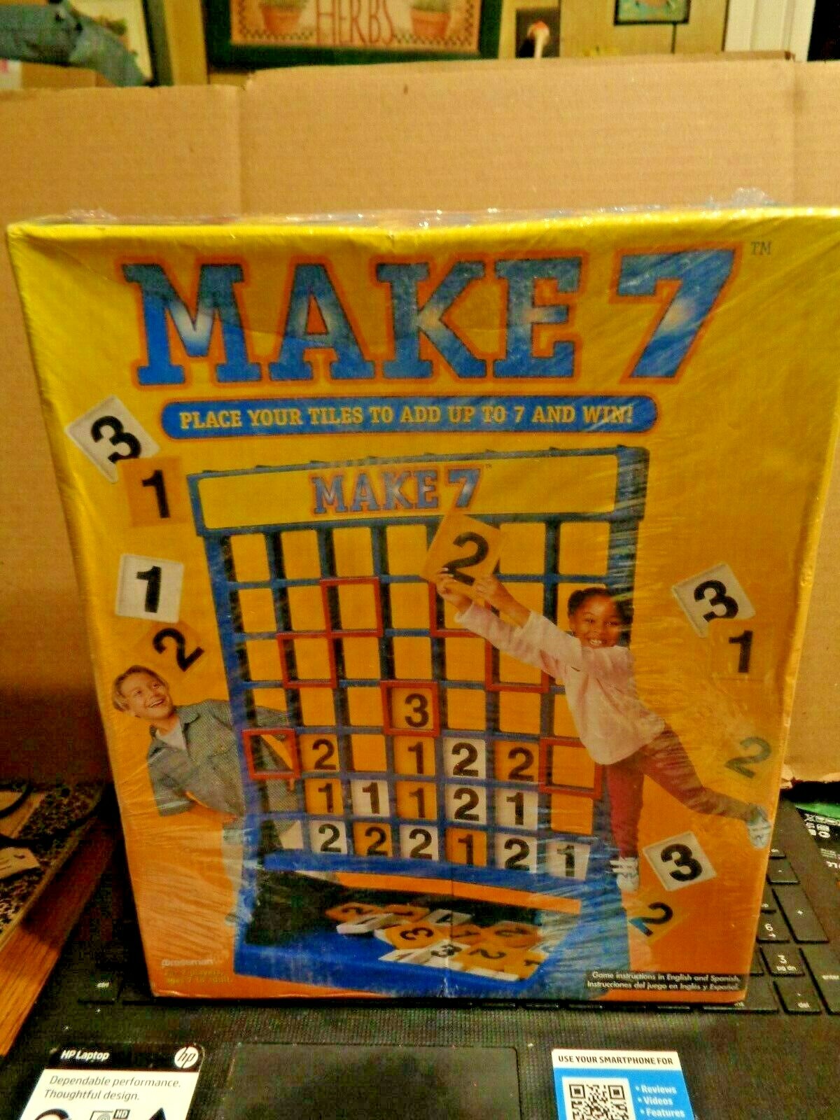 Pressman Make 7 Board Game For 2 Players 7 and Up Think Ahead Number Game NEW
