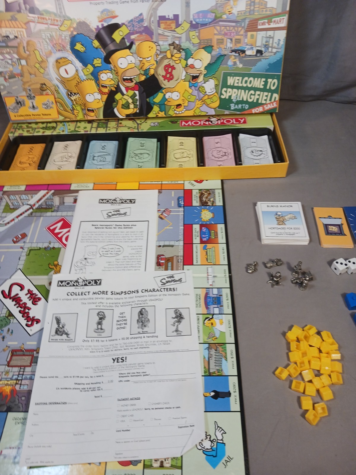 Monopoly The Simpsons Board Game 2001 Preowned Complete