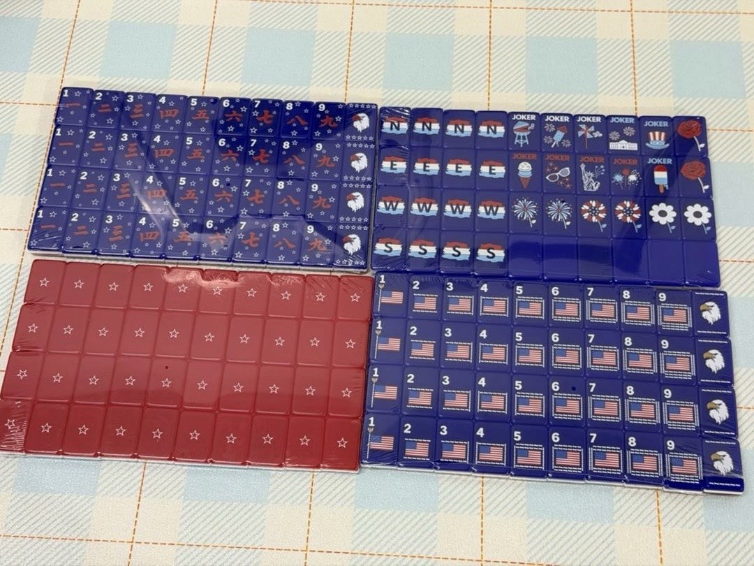 The Patriotic Line Inspired Red, White and Blue American Mahjong Tiles