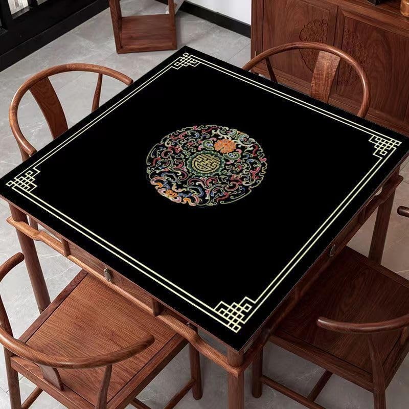 Chinese Style Mahjong Mat 31.5 * 31.5” Anti Slip & Noise Reduction Mahjong