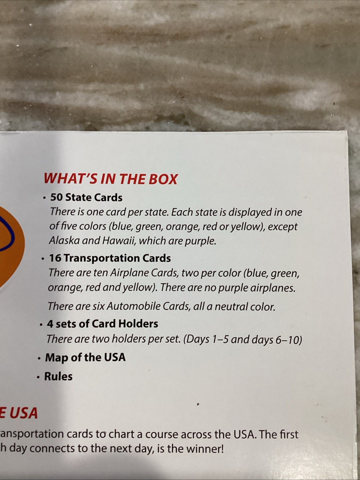 10 Days in the USA Board Game – Family Edition (2014) ~ COMPLETE