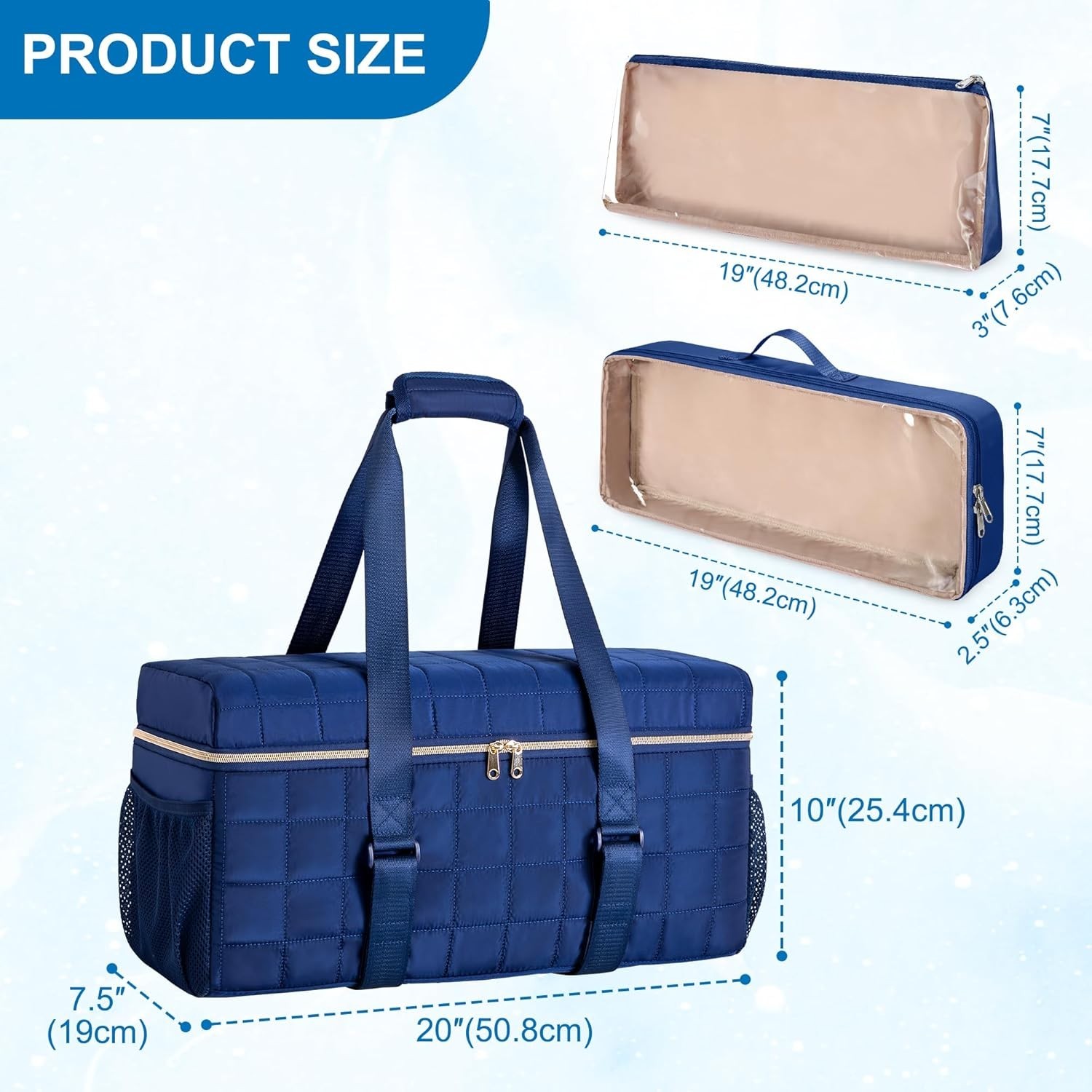 Teamoy 3 Pcs Empty Mahjong Bag, American Mahjong Set Bag with Tiles Bag and Rack