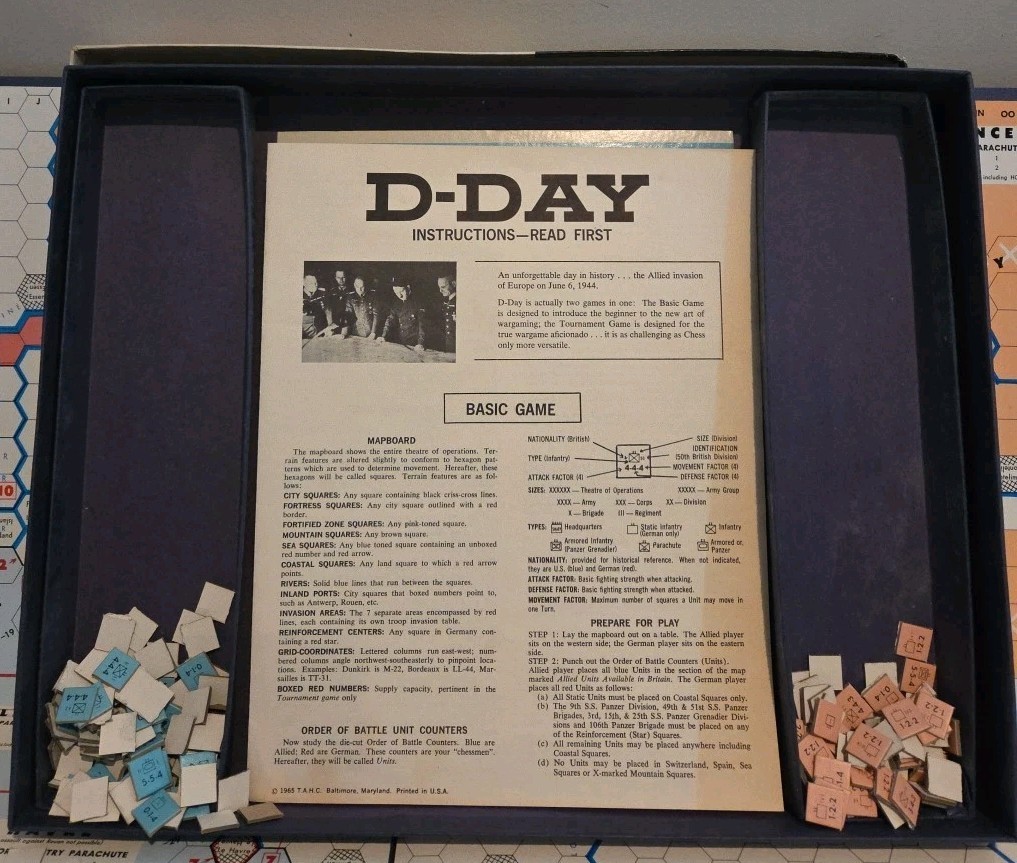 D-Day: World War II Invasion Board Wargame by Avalon Hill-Punched GUC