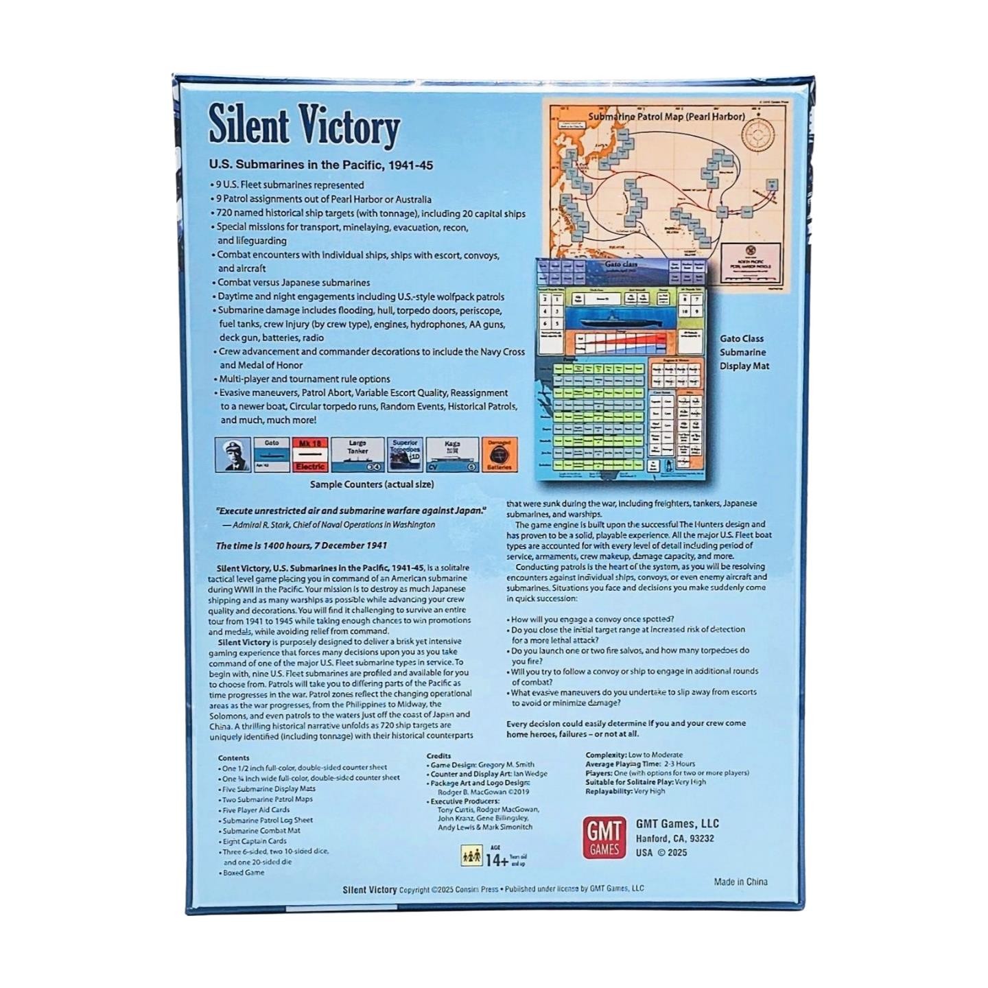 Silent Victory 3rd Printing by GMT Games – SEALED