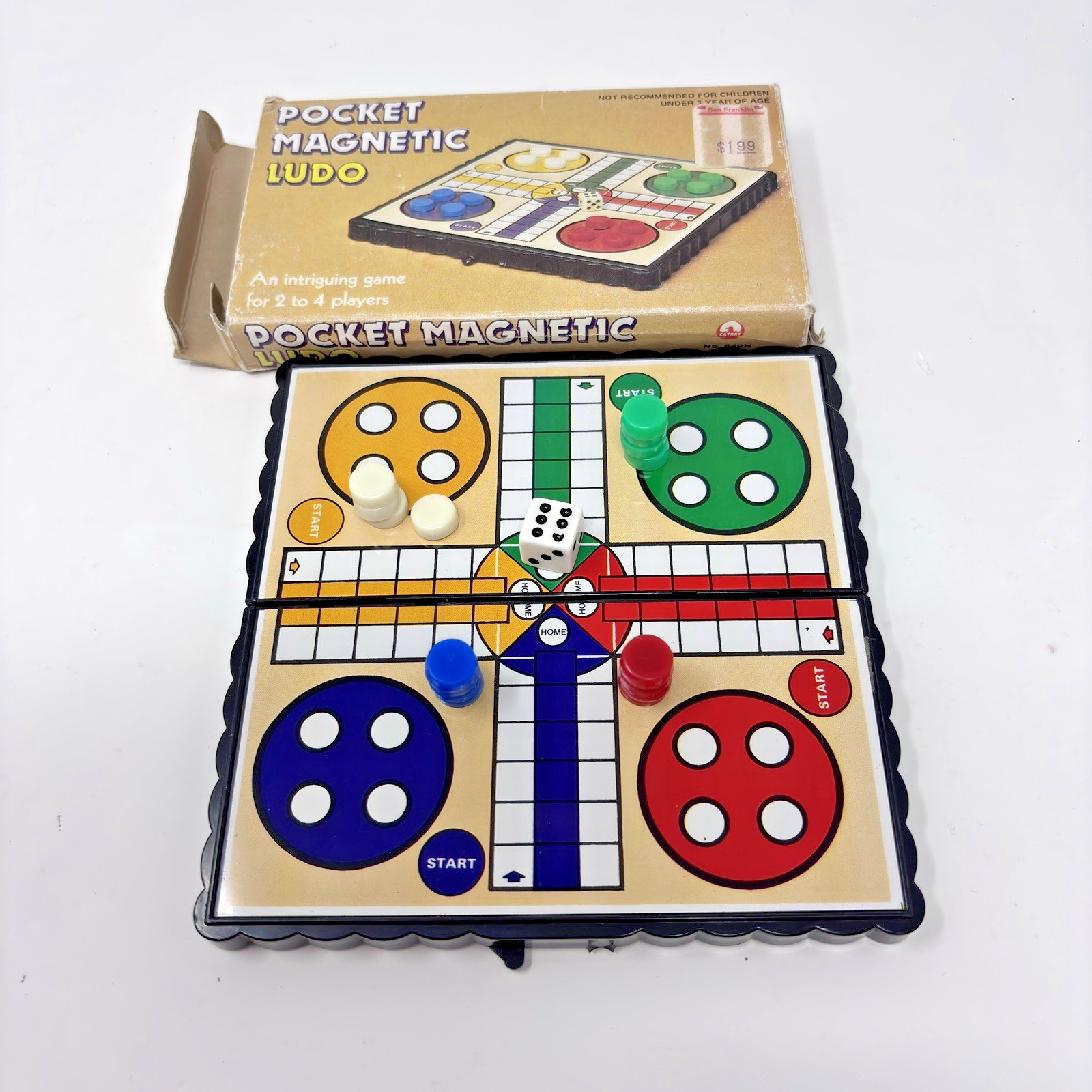 Pocket Magnetic Ludo Travel Game Vintage Complete