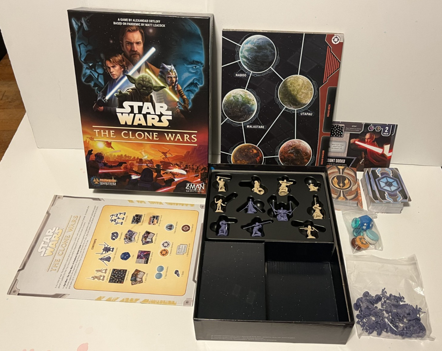 Star Wars: The Clone Wars Board Game Z-Man Games 100% Complete