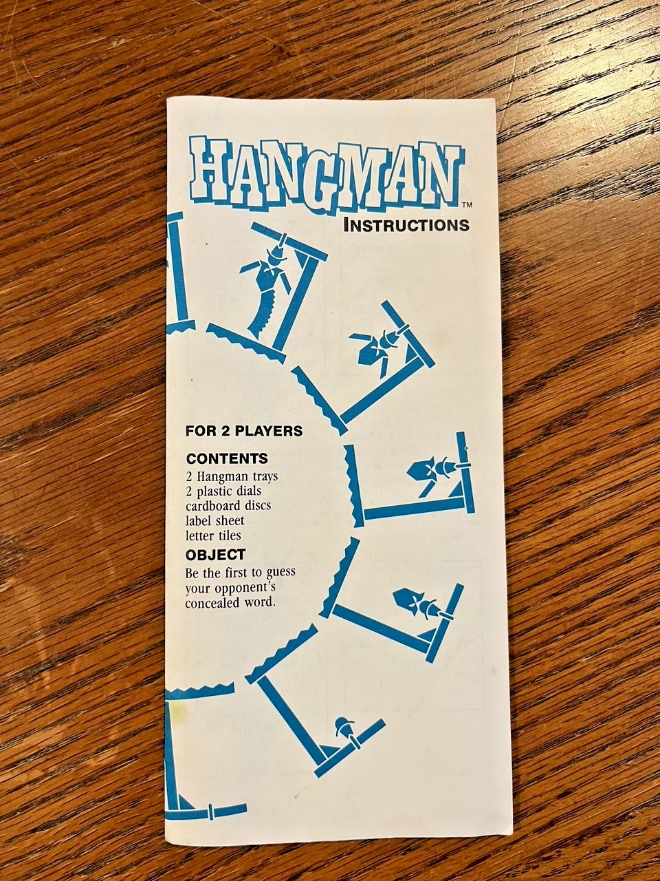 Vintage 1988 Hangman Game ~ Replacements (112 Letters) (Full Set) & Instructions
