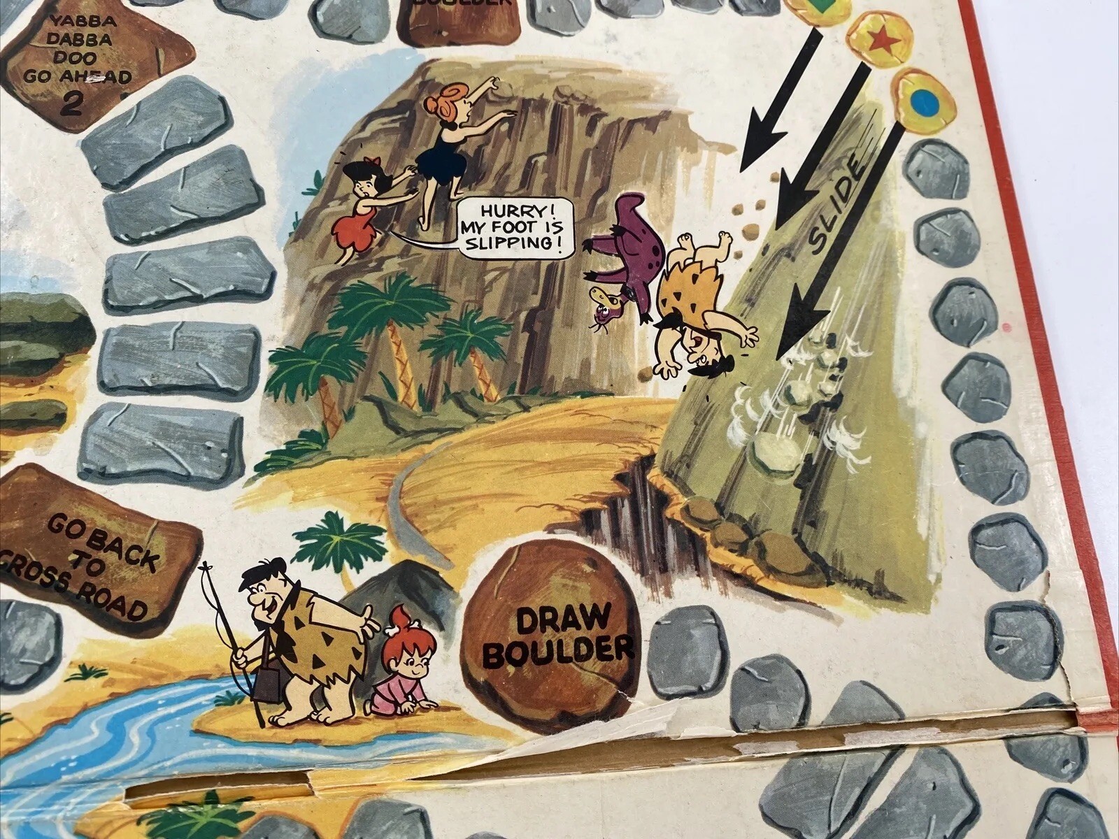Flintstones Board Game Milton Bradley 1971 Messed Up Vacation GAME BOARD ONLY