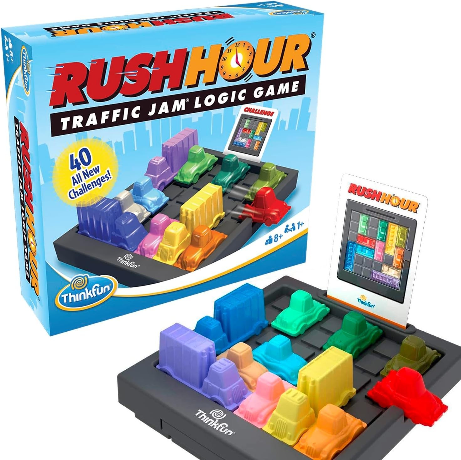 Rush Hour Puzzle Game – 40 Challenge Cards to Boost Critical Thinking Skills
