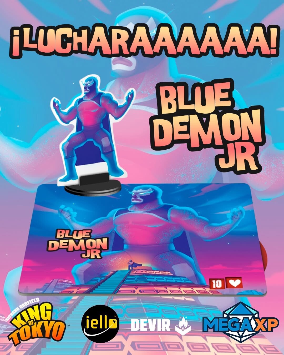 King of tokyo promo UNSIGNED -Blue Demon jr – Mexican