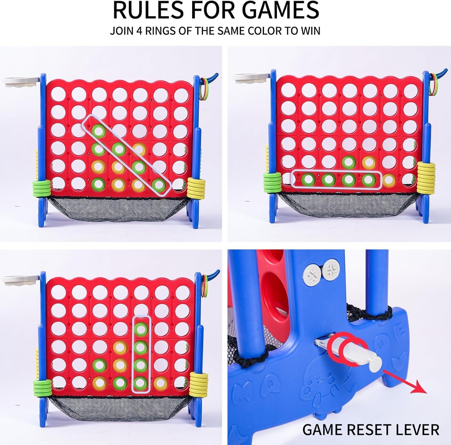 Giant 4-to-Score Game Set with Carrying Bag Blue Red Indoor Outdoor Large