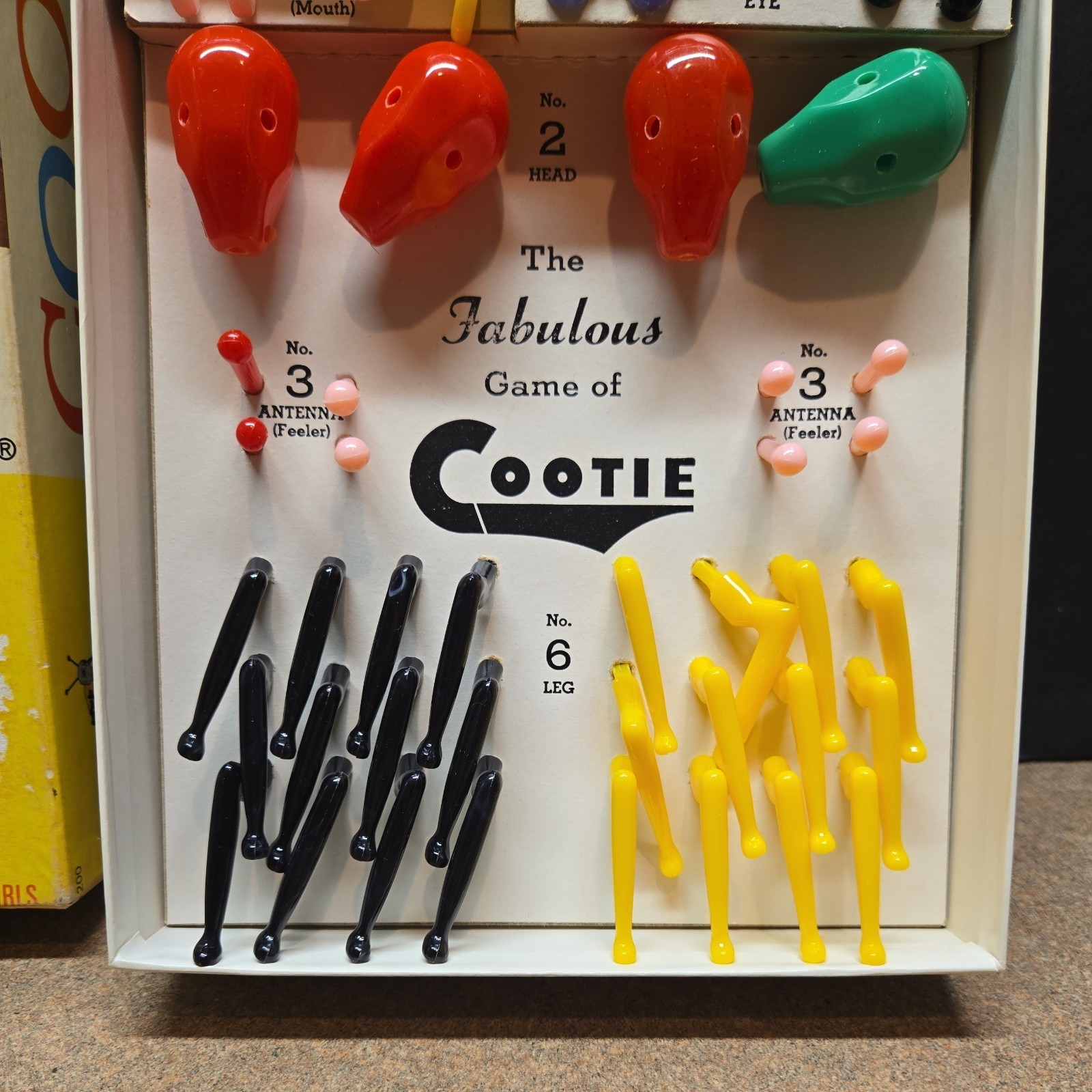 Vintage 1966 Schaper Build A COOTIE Bug Game Complete Nice Box