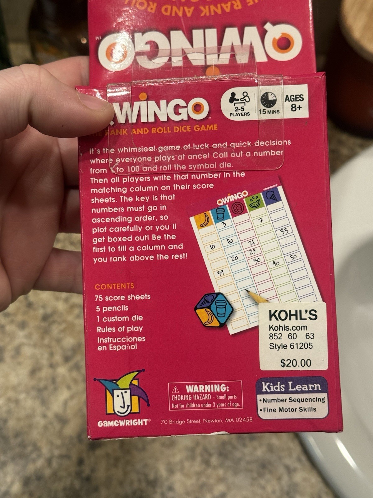 Qwingo Rank & Roll Family Dice Game by Gamewright 2-5 Players Ages 8+ NEW SEALED