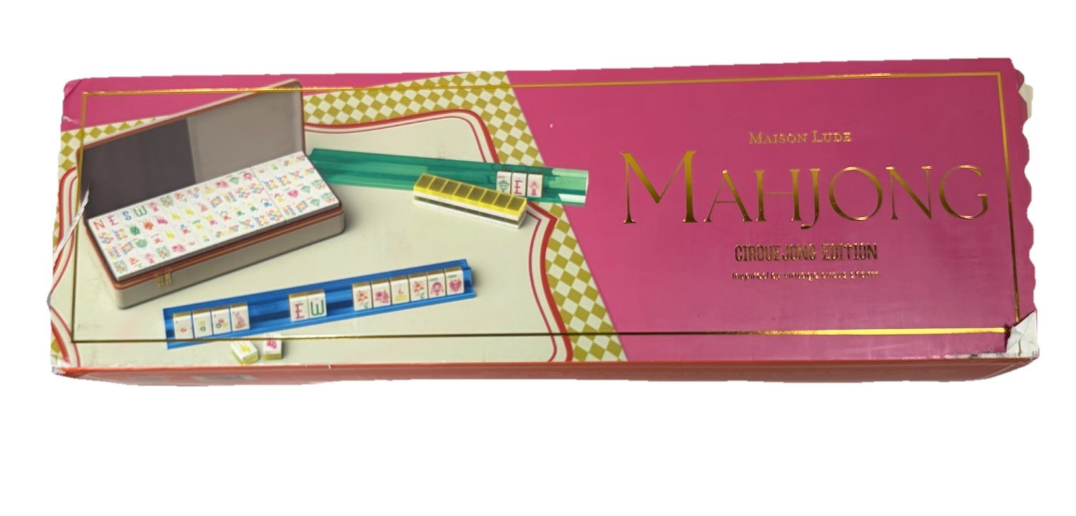 Mahjong CirqueJong Edition 160 Tile Set w Racks Mat Carry Case Maison Lude Box