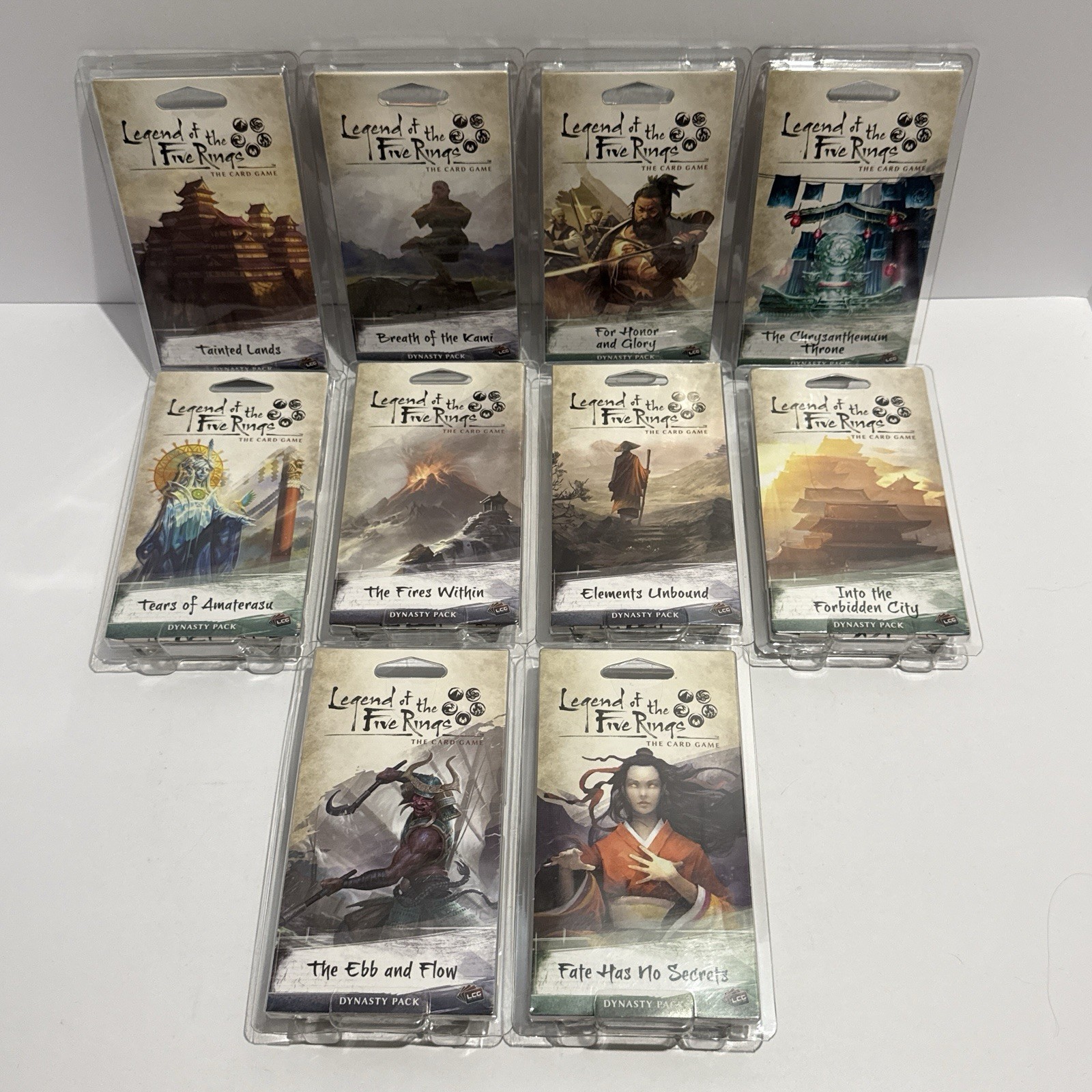Legend of the Five Rings LCG Core w/ 2 Clan and 10 Dynasty Decks – Complete
