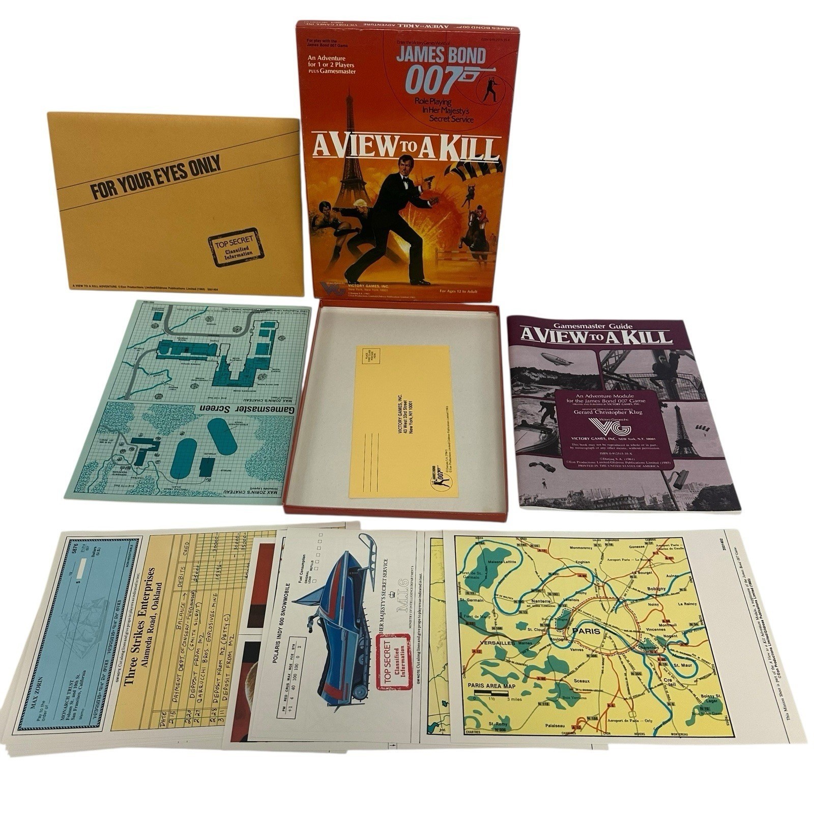 James Bond 007 A View To A Kill Role Playing Game (Victory Games, 1985)