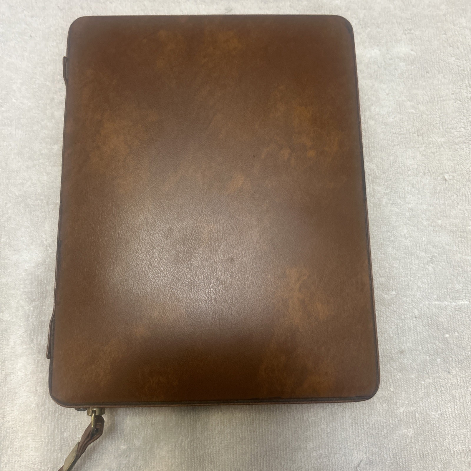 Travel Backgammon Set in Zip Around Brown Faux Leather Case 9″ x 7″ NEW