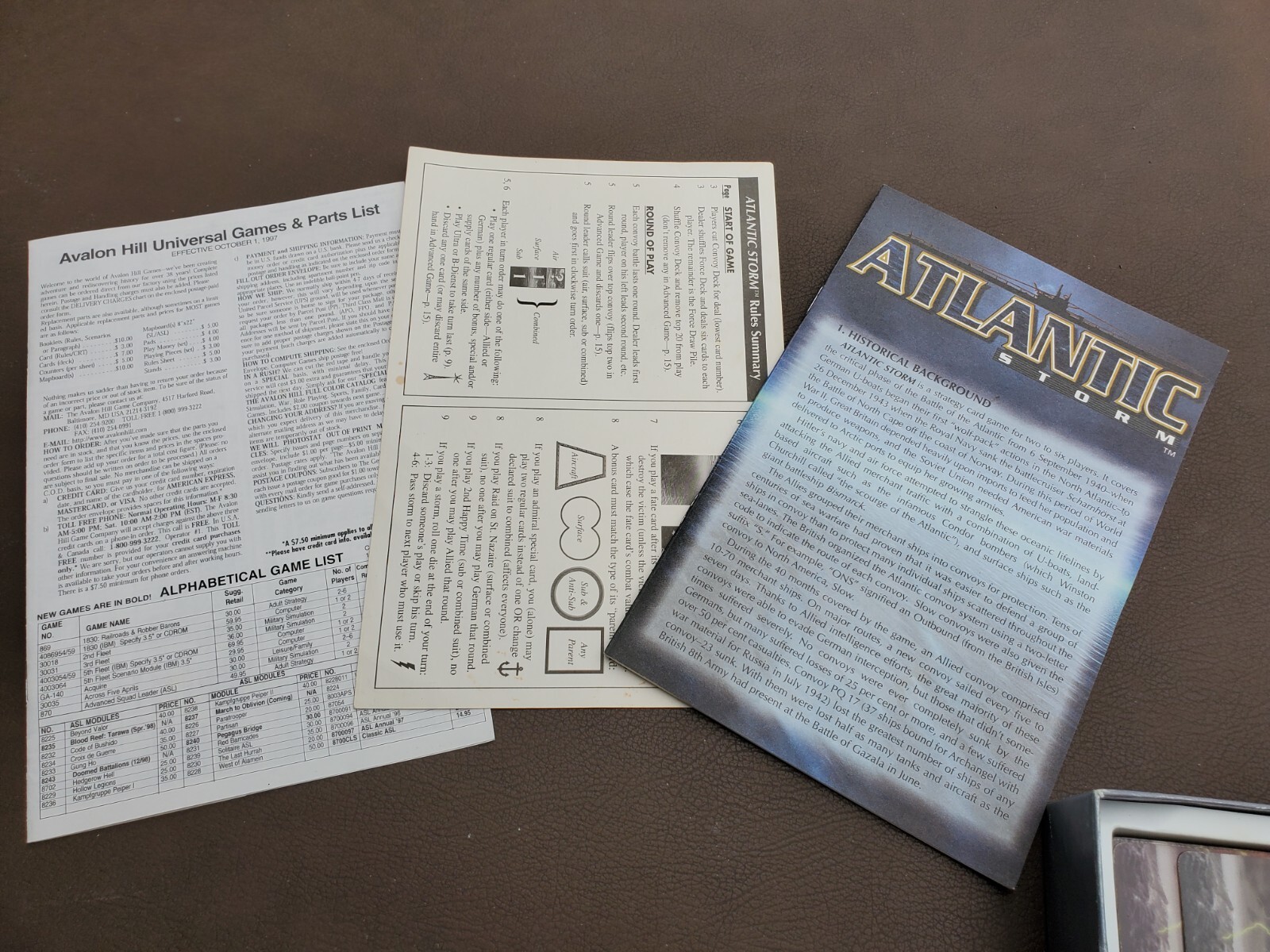 Atlantic Storm Deadly Battles on the High Seas Avalon Hill 1998