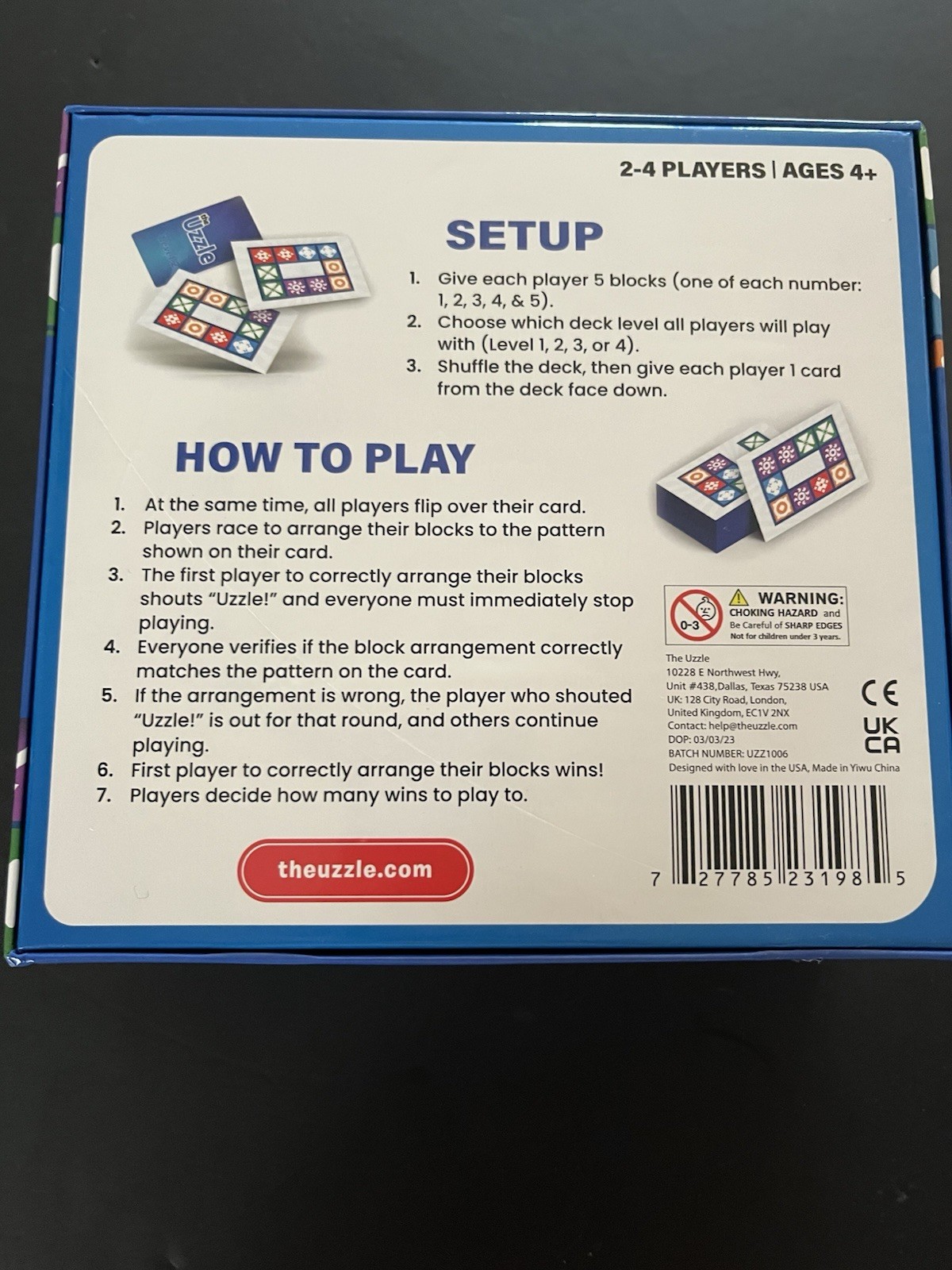 The Uzzle Puzzle Game Family Kids Adults Pattern Block Challenge