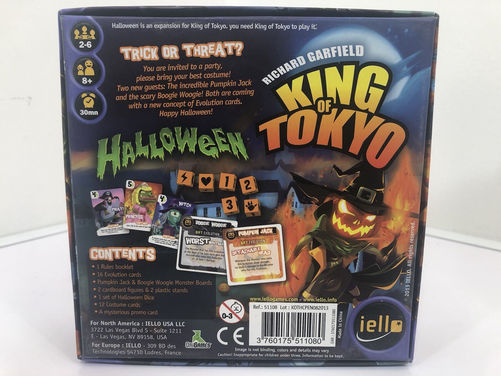King of Tokyo Board Game + Halloween Pack LOT OF 2! IELLO Richard Garfield